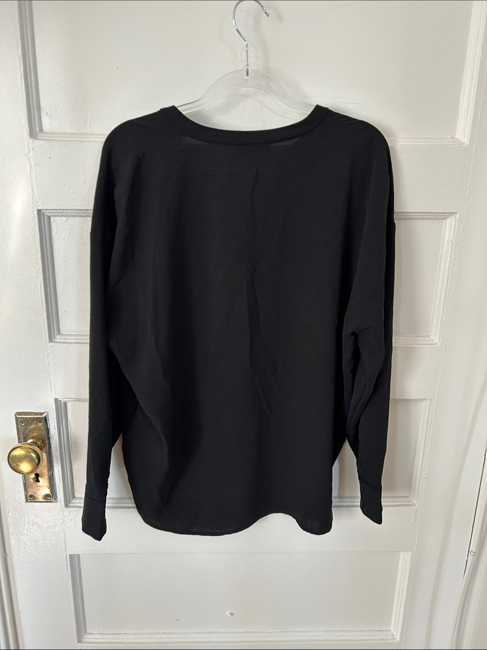 Alfani Black V-Neck Long-Sleeve Blouse, Women's Medium - Picture 3 of 8